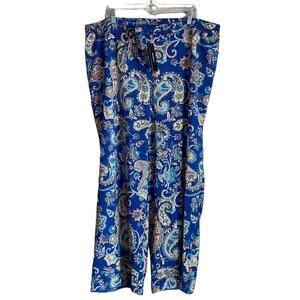 Tolani Collection Zadie Blue Paisley Pull on Pant 1X